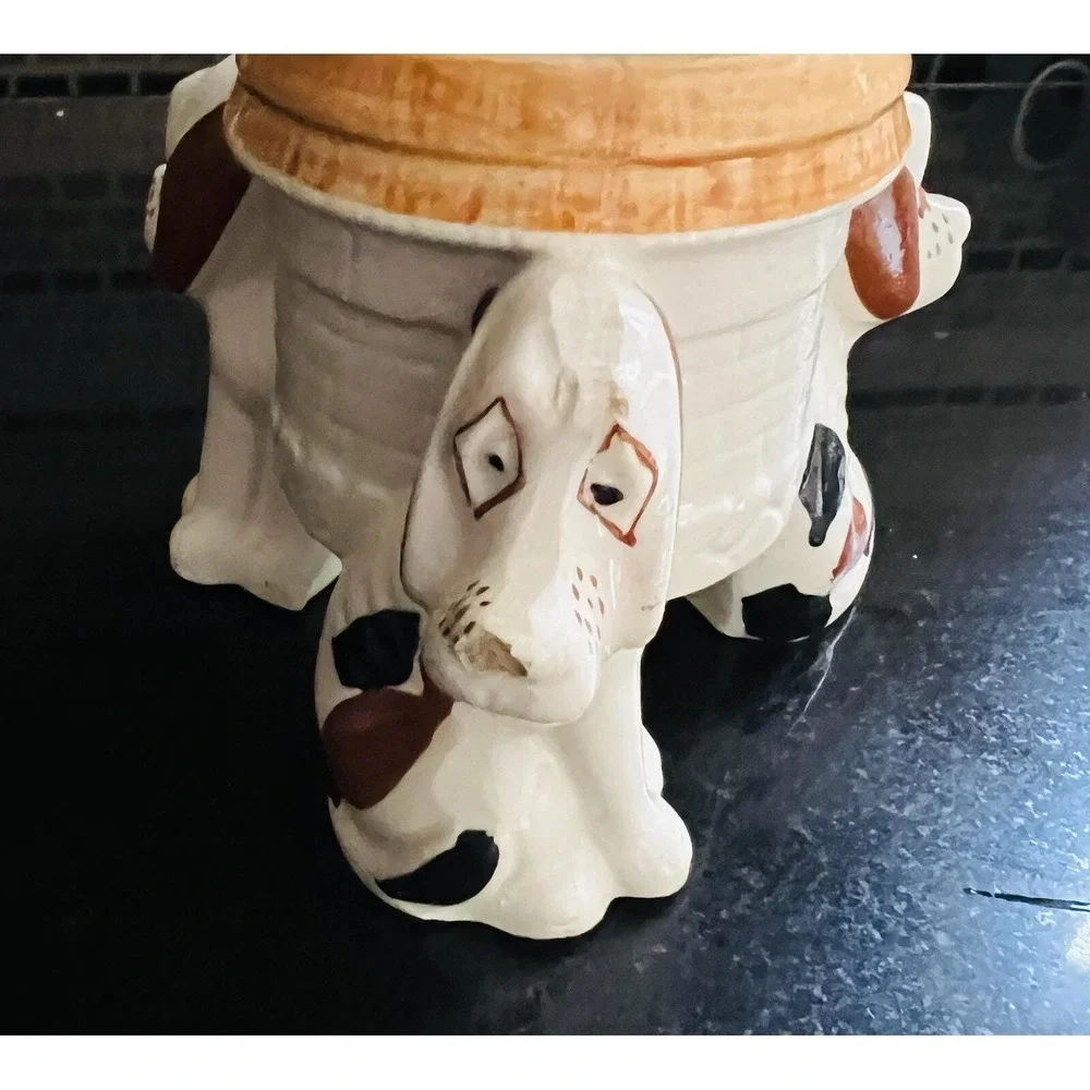 Vintage Hound Dog Planter‎ Collectible Glazed Cartoony Plant Pot Dog Lover